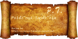 Polónyi Tanázia névjegykártya